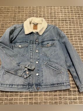GAP Shearling Denim Jacket, Oversized